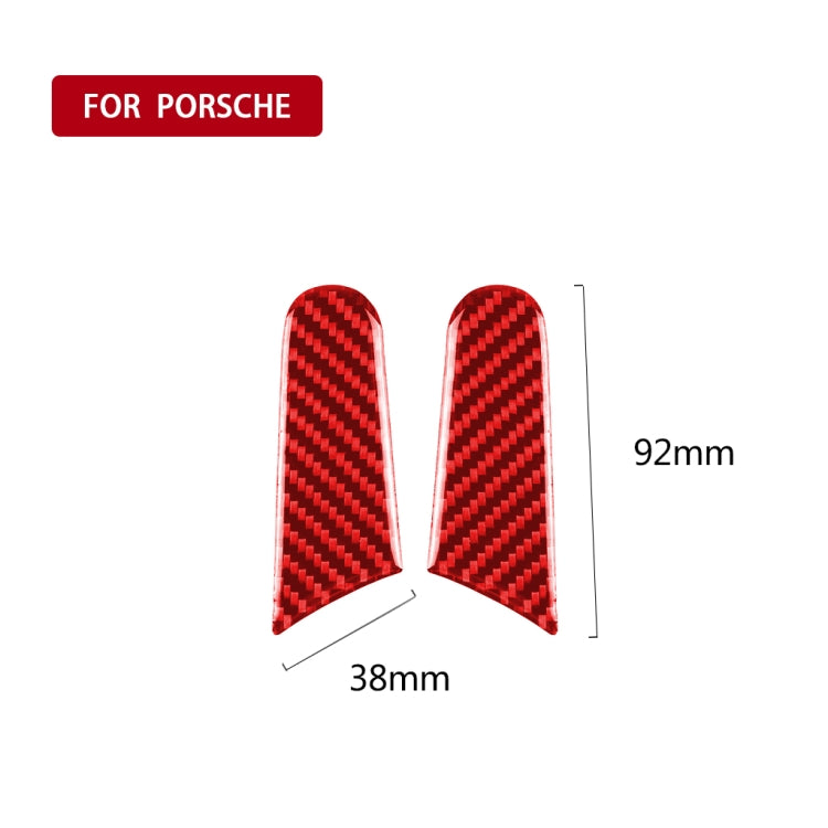 Car Carbon Fiber Rearview Mirror Decorative Sticker for Porsche Macan 2014-2021, Left and Right Drive Universal (Red) - Car Interior Mouldings by PMC Jewellery | Online Shopping South Africa | PMC Jewellery | Buy Now Pay Later Mobicred