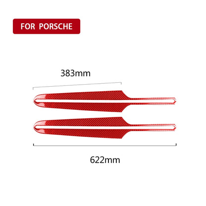 Car Carbon Fiber Door Panel Decorative Sticker for Porsche Macan 2014-2021, Left and Right Drive Universal (Red) - Car Interior Mouldings by PMC Jewellery | Online Shopping South Africa | PMC Jewellery | Buy Now Pay Later Mobicred