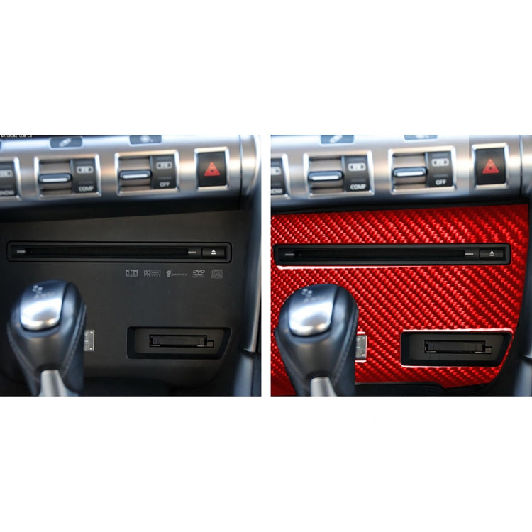 Carbon Fiber Car CD Player Console B Version Decorative Sticker for Nissan GTR R35 2008-2016, Left Driving(Red) - Car Interior Mouldings by PMC Jewellery | Online Shopping South Africa | PMC Jewellery | Buy Now Pay Later Mobicred