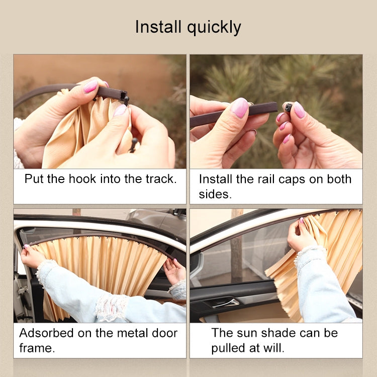 4 in 1 Car Auto Sunshade Curtains Windshield Cover Set (Silver) - Aluminum Film PEVA by PMC TechLife | Online Shopping South Africa | PMC TechLife | Buy Now Pay Later Mobicred