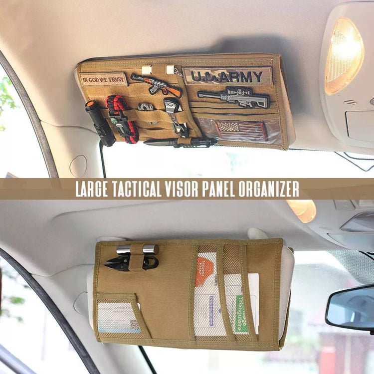 Car Sun Visor Storage Bag Glasses Frame Bill Clip (Khaki) - Stowing Tidying by PMC Jewellery | Online Shopping South Africa | PMC Jewellery | Buy Now Pay Later Mobicred