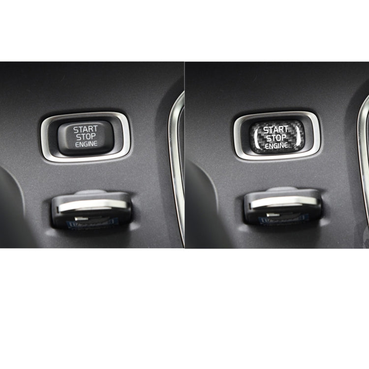 Car Carbon Fiber Engine Start Button Decorative Cover Trim for Volvo V40 2013-2019 (Black) - Decoration Rings by PMC Jewellery | Online Shopping South Africa | PMC Jewellery | Buy Now Pay Later Mobicred