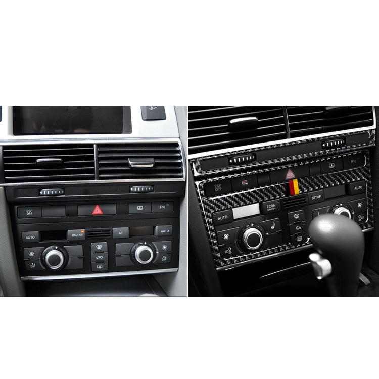 Car Carbon Fiber German Flag Color Air Conditioning CD Panel Decorative Sticker for Audi A6 2005-2011, Left and Right Drive Universal - Car Interior Mouldings by PMC Jewellery | Online Shopping South Africa | PMC Jewellery | Buy Now Pay Later Mobicred