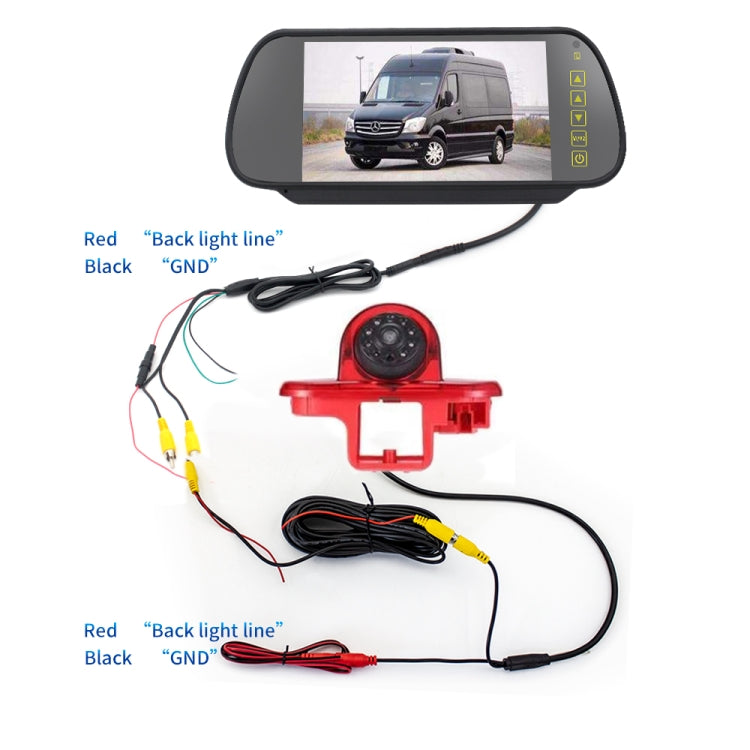 PZ464 Car Waterproof Brake Light View Camera + 7 inch Rearview Monitor for Renault / Vauxhall - Rear View Cameras by PMC Jewellery | Online Shopping South Africa | PMC Jewellery | Buy Now Pay Later Mobicred