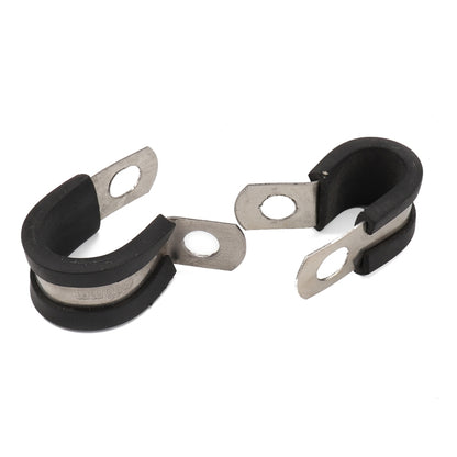 10 PCS Car Rubber Cushion Pipe Clamps Stainless Steel Clamps, Size: 9/16 inch (14mm) - Booster Cable & Clip by PMC Jewellery | Online Shopping South Africa | PMC Jewellery | Buy Now Pay Later Mobicred