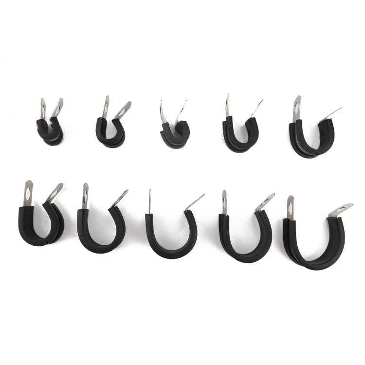 10 PCS Car Rubber Cushion Pipe Clamps Stainless Steel Clamps, Size: 3/4 inch (19mm) - Booster Cable & Clip by PMC Jewellery | Online Shopping South Africa | PMC Jewellery | Buy Now Pay Later Mobicred