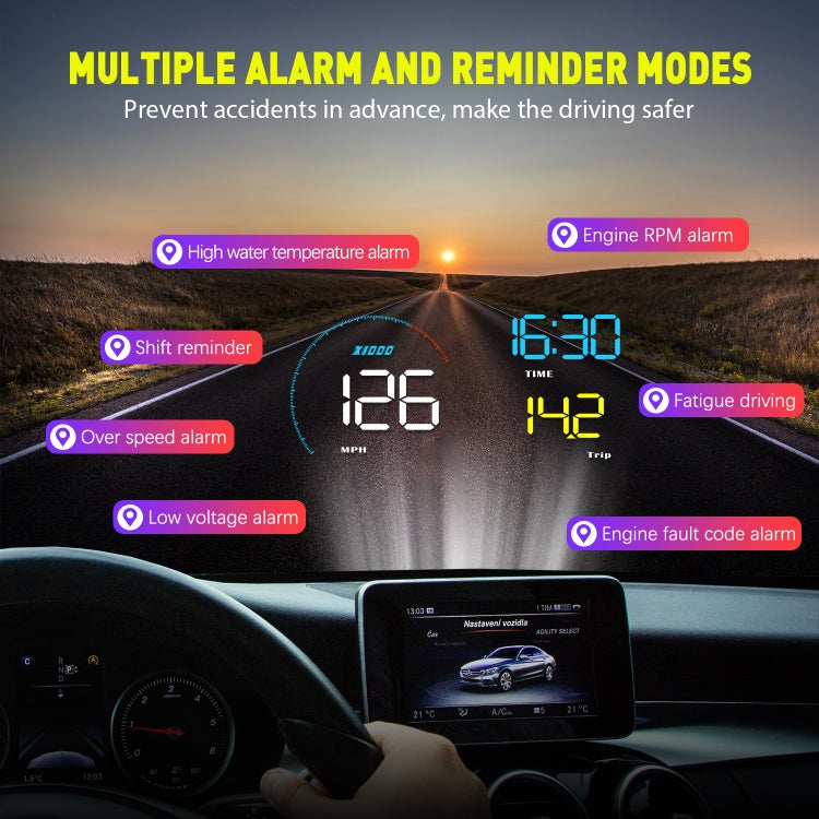 A9 5.5 inch Universal Car OBD2 HUD Vehicle-mounted Head Up Display (Blue) - Head Up Display System by PMC TechLife | Online Shopping South Africa | PMC TechLife | Buy Now Pay Later Mobicred