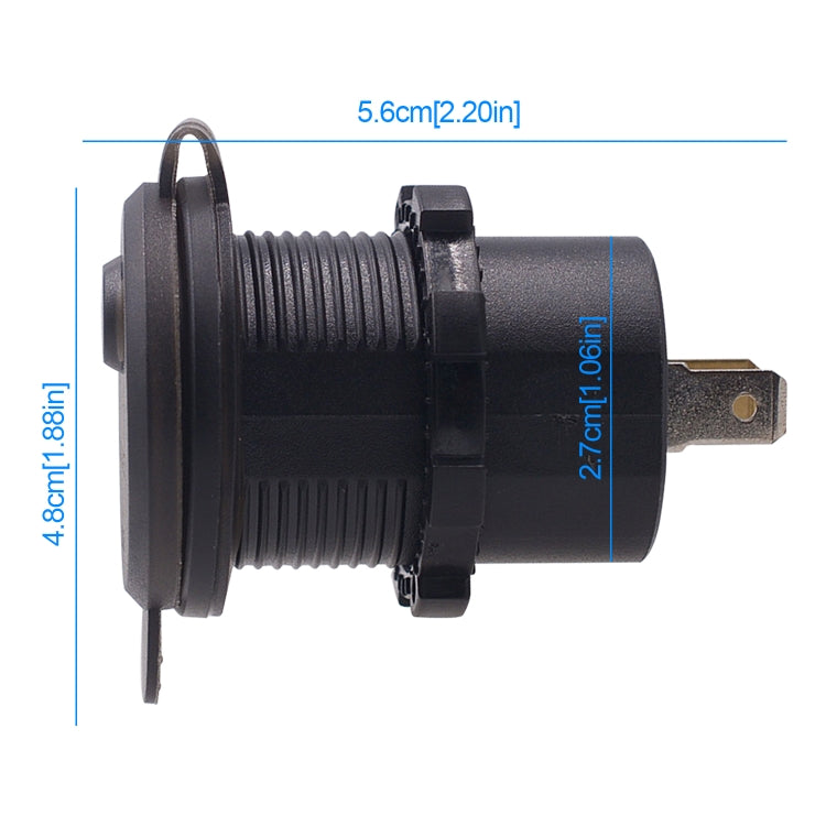 Universal Car Single Port USB Charger Power Outlet Adapter 2.4A 5V IP66 with LED Digital Voltmeter + Switch + 60cm Cable(Red Light) - DIY Modified Charger by PMC TechLife | Online Shopping South Africa | PMC TechLife | Buy Now Pay Later Mobicred