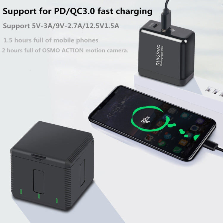 RUIGPRO 5V 3A QC 3.0 + PD Quick Charger Power Adapter for DJI OSMO Action, US Plug - Cable & Charger by PMC TechLife | Online Shopping South Africa | PMC TechLife | Buy Now Pay Later Mobicred