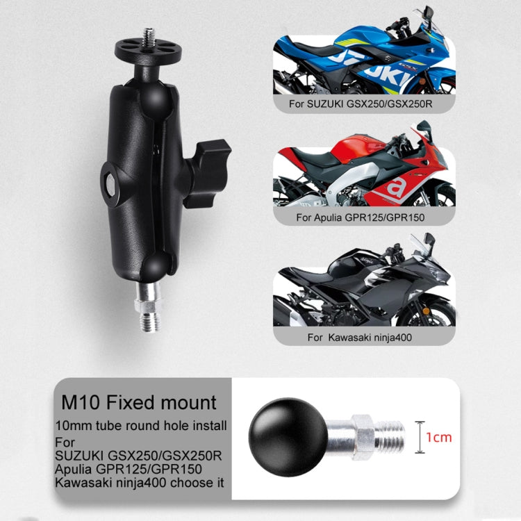 1/4 inch Screw 25mm Ball Head Motorcycle Fixed Mount Holder with Tripod Adapter & Screw for GoPro Hero12 Black / Hero11 /10 /9 /8 /7 /6 /5, Insta360 Ace / Ace Pro, DJI Osmo Action 4 and Other Action Cameras(Black) - Bicycle Handlebar Mount by PMC Jewellery | Online Shopping South Africa | PMC Jewellery | Buy Now Pay Later Mobicred