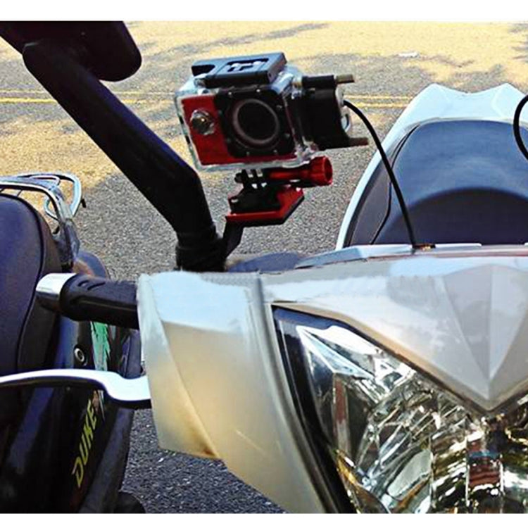 Motorcycle Rearview Mirror CNC Aluminum Alloy Stent Fixed Bracket Holder forGoPro Hero12 Black / Hero11 /10 /9 /8 /7 /6 /5, Insta360 Ace / Ace Pro, DJI Osmo Action 4 and Other Action Cameras(Silver) - Bicycle Handlebar Mount by PMC Jewellery | Online Shopping South Africa | PMC Jewellery | Buy Now Pay Later Mobicred