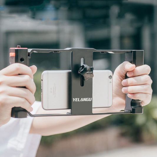 YELANGU PC02A Vlogging Live Broadcast Plastic Cage Video Rig Filmmaking Stabilizer Bracket for iPhone, Galaxy, Huawei, Xiaomi, HTC, LG, Google, and Other Smartphones(Black) - Stand by YELANGU | Online Shopping South Africa | PMC Jewellery | Buy Now Pay Later Mobicred