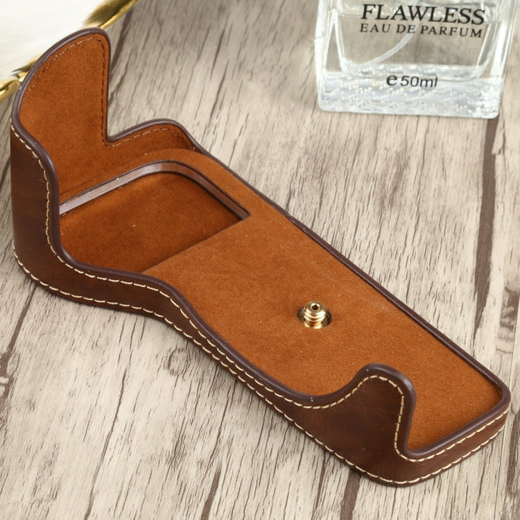 1/4 inch Thread PU Leather Camera Half Case Base for Canon EOS 77D / 800D(Coffee) - free shipping - PMC TechLife - Order now!