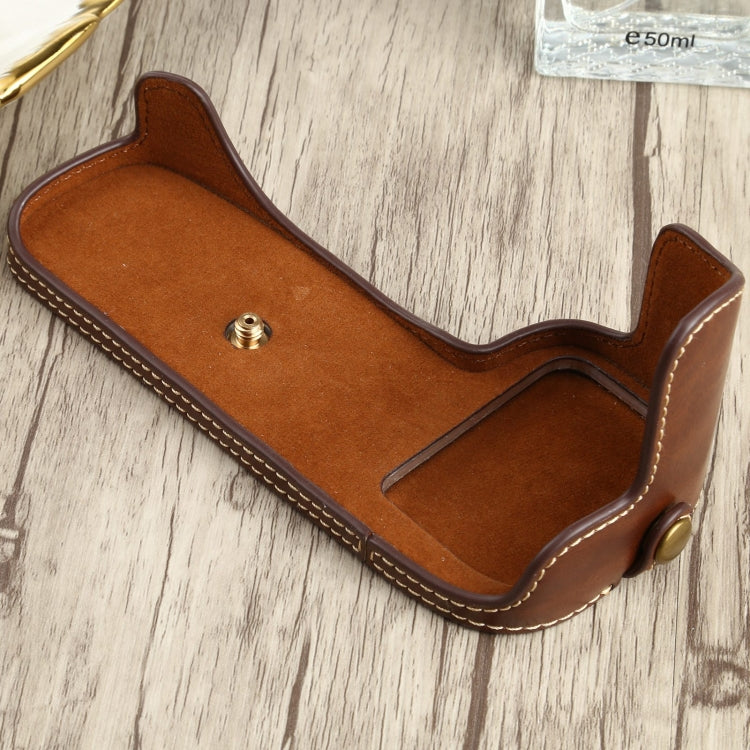 1/4 inch Thread PU Leather Camera Half Case Base for Canon EOS 90D (Coffee) - free shipping - PMC TechLife - Order now!