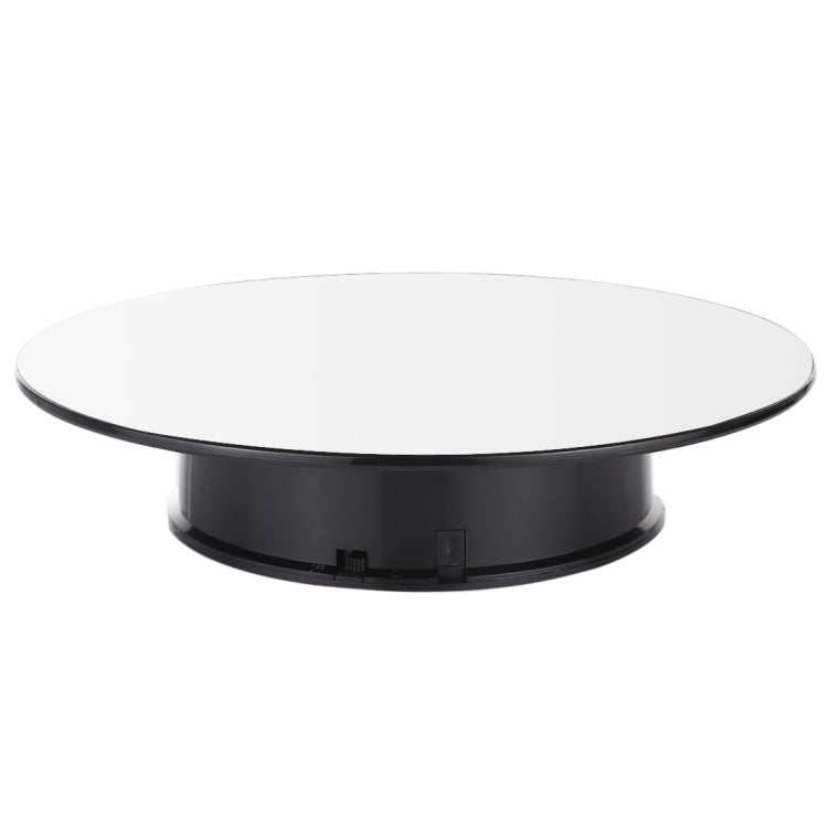 25cm 360 Degree Electric Rotating Mirror Surface Turntable Display Stand Video Shooting Props Turntable for Photography, Load 3kg, Powered by Battery(White + Black) - free shipping - PMc TechLife - Order now!