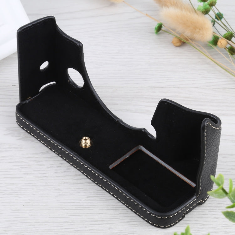1/4 inch Thread Litchi Texture PU Leather Camera Half Case Base for FUJIFILM X-T4 (Black) - free shipping - PMC TechLife - Order now!