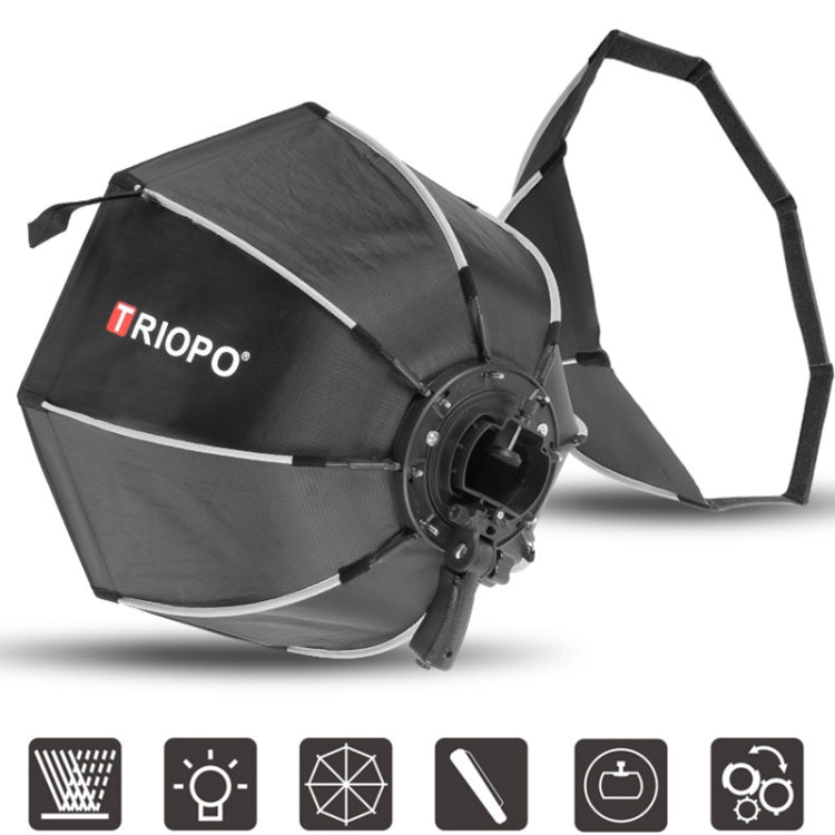 TRIOPO KS2-55 55cm Fast Loading Speedlite Flash Octagon Parabolic Softbox Diffuser (Black) - free shipping - PMC TechLife - Order now!