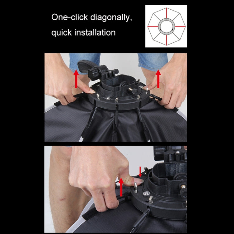 TRIOPO KS2-65 65cm Fast Loading Speedlite Flash Octagon Parabolic Softbox Diffuser (Black) - free shipping - PMC TechLife - Order now!