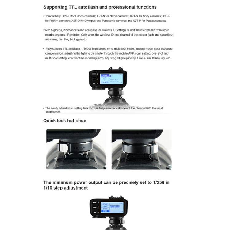 Godox X2T-F E-TTL II Bluetooth Wireless Flash Trigger for FUJIFILM (Black) - free shipping - PMC TechLife - Order now!