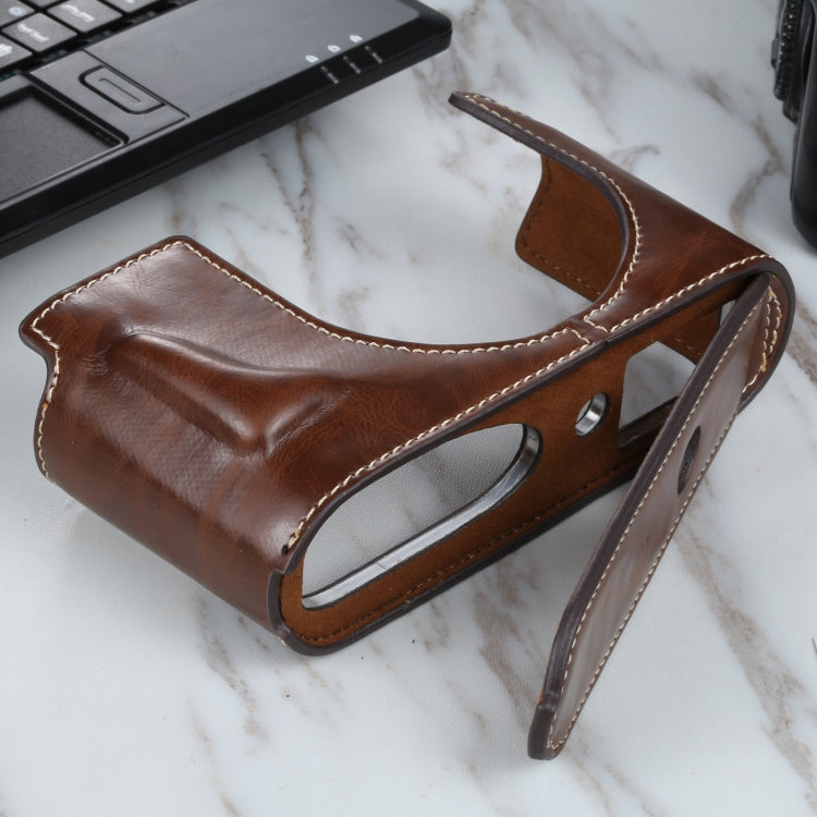 1/4 inch Thread PU Leather Camera Half Case Base for Leica Q2(Coffee) - Half Case by PMC TechLife | Online Shopping South Africa | PMC TechLife | Buy Now Pay Later Mobicred