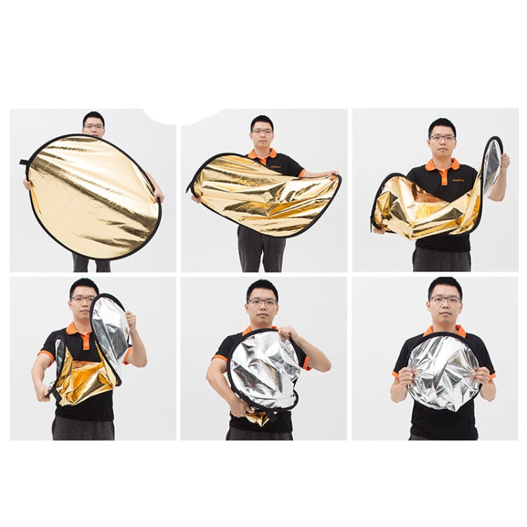 Godox FT01 110cm Round 2 in 1 Gold / Silver Folding Reflector Board -  by Godox | Online Shopping South Africa | PMC TechLife | Buy Now Pay Later Mobicred