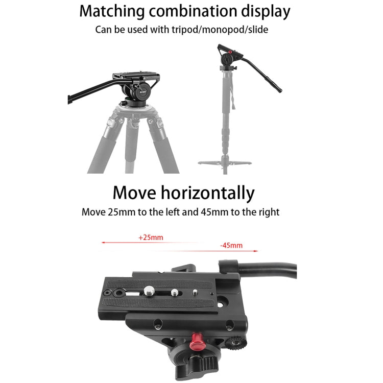 BEXIN VH-105 360 Degree Panorama Heavy Duty Tripod Action Fluid Drag Head (Black) - free shipping - PMC TechLife - Order now!