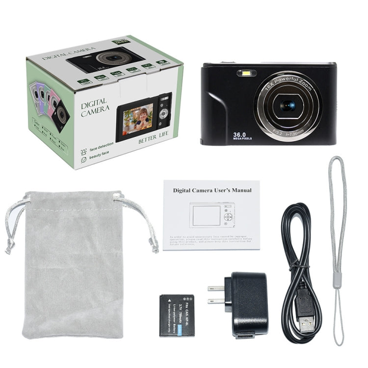 DC311 2.4 inch 36MP 16X Zoom 2.7K Full HD Digital Camera Children Card Camera, US Plug(Green) - Children Cameras by PMC Jewellery | Online Shopping South Africa | PMC Jewellery | Buy Now Pay Later Mobicred