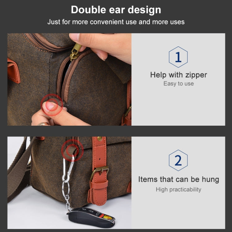CADEN N1 Large Retro Multifunctional Canvas Waterproof Digital Camera Photography Shoulder Bag(Coffee) - free shipping - PMC TechLife - Order now!