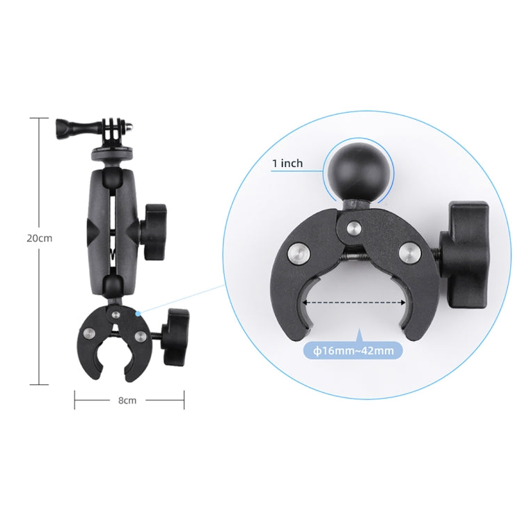 Extended Version 360 Rotation Adjustable Action Camera Clamp Plier Base Holder (Black) - Bicycle Handlebar Mount by PMC Jewellery | Online Shopping South Africa | PMC Jewellery | Buy Now Pay Later Mobicred