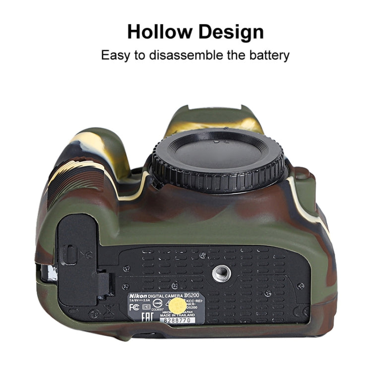 Soft Silicone Protective Case for Nikon D5200 (Camouflage) - Protective Case by PMC TechLife | Online Shopping South Africa | PMC TechLife | Buy Now Pay Later Mobicred