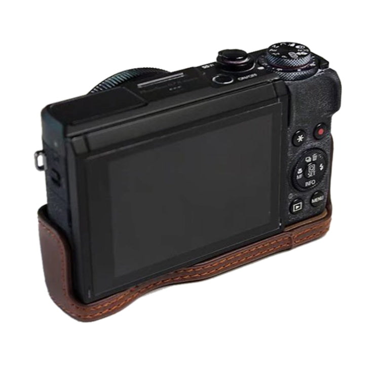 1/4 inch Thread PU Leather Camera Half Case Base for Canon G7 X Mark III / G7 X3 (Black) - Half Case by PMC TechLife | Online Shopping South Africa | PMC TechLife | Buy Now Pay Later Mobicred