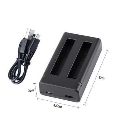 For Insta360 X3 USB Dual Batteries Charger with Cable & Indicator Light (Black) - Charger by PMC Jewellery | Online Shopping South Africa | PMC Jewellery | Buy Now Pay Later Mobicred