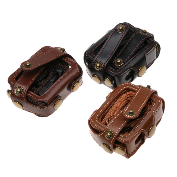For GoPro HERO7 Black /6 /5  PU Leather Housing Case with Neck Strap & Buttons(Black) - Leather Cases by PMC TechLife | Online Shopping South Africa | PMC TechLife | Buy Now Pay Later Mobicred