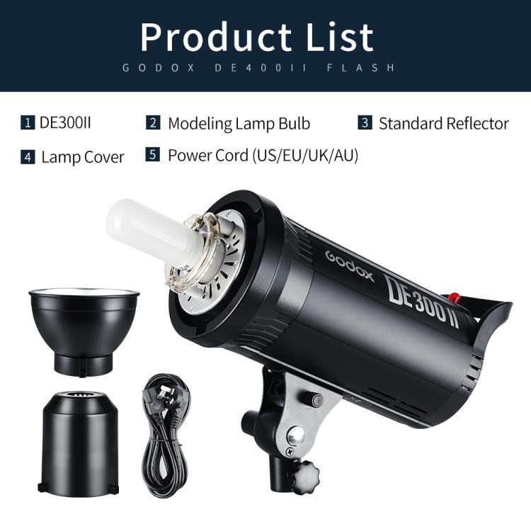 Godox DE300II 300Ws Studio Flash Light Strobe Lamp Head Bowens Mount Speedlight (US Plug) - free shipping - PMC TechLife - Order now!