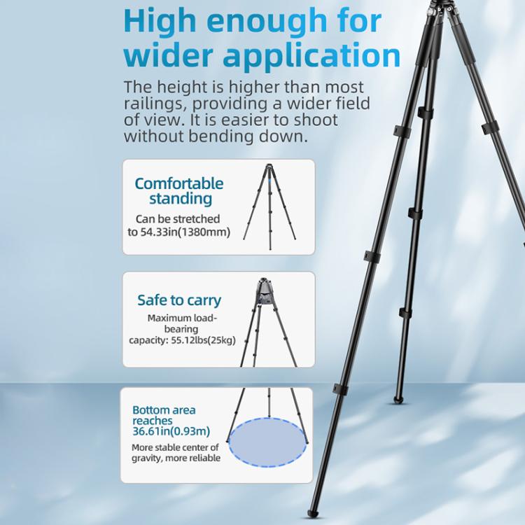 BEXIN RK264 Portable Collapsible Aluminum Alloy Camera Tripod (Black) - free shipping - PMC TechLife - Order now!