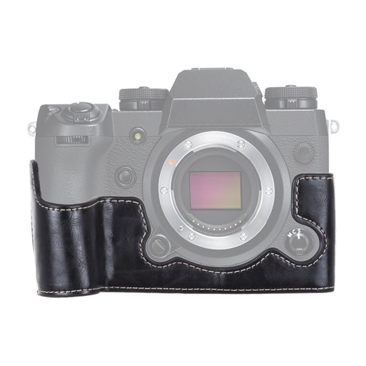 1/4 inch Thread PU Leather Camera Half Case Base for FUJIFILM X-H1 (Black) - free shipping - PMC TechLife - Order now!
