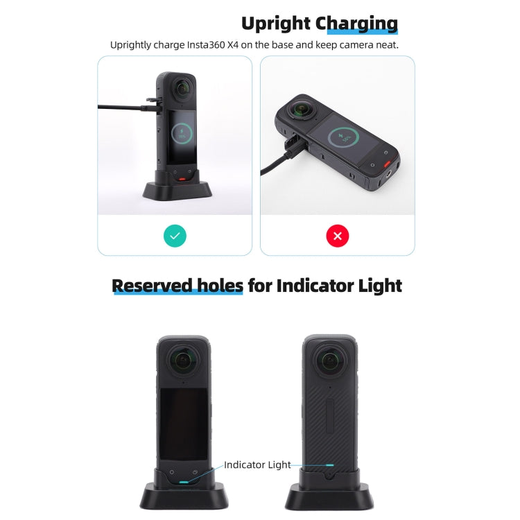 For Insta360 X4 Sunnylife Desktop Stand Base (Black) - Mount & Holder by Sunnylife | Online Shopping South Africa | PMC TechLife | Buy Now Pay Later Mobicred