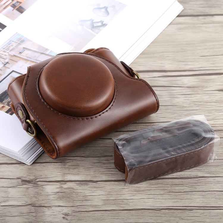 Full Body Camera PU Leather Case Bag with Strap for Sony DSC-HX90(Coffee) - free shipping - PMC TechLife - Order now!