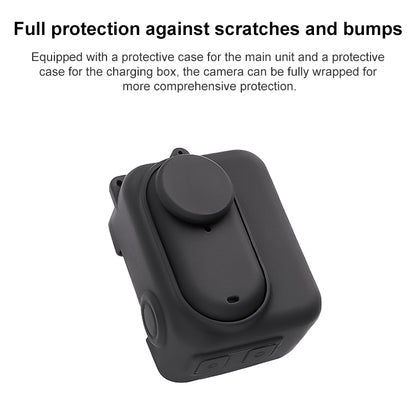 For Insta360 GO 3 Camera Body Charging Case Silicone Case with Lens Cap & Strap (Black) - Case & Bags by PMC Jewellery | Online Shopping South Africa | PMC Jewellery | Buy Now Pay Later Mobicred