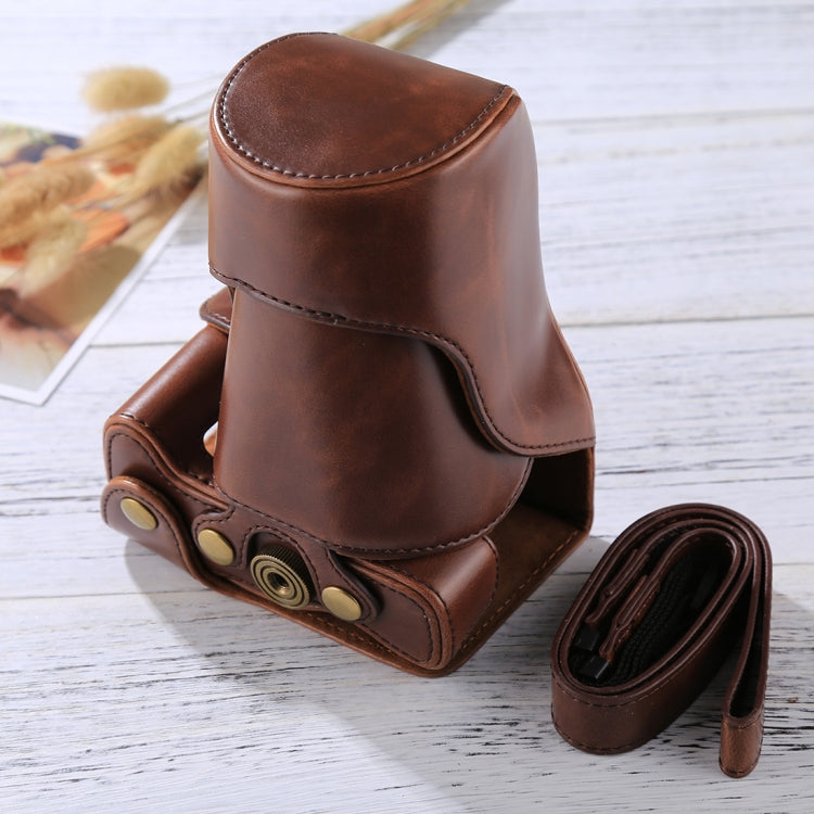 Full Body Camera PU Leather Case Bag with Strap for Canon EOS M6 (18-150mm Lens) (Coffee) - free shipping - PMC TechLife - Order now!
