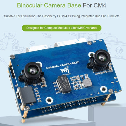 Waveshare Binocular Camera Base Board with Interface Expander for Raspberry Pi Compute Module 4 - Modules Expansions Accessories by WAVESHARE | Online Shopping South Africa | PMC Jewellery | Buy Now Pay Later Mobicred