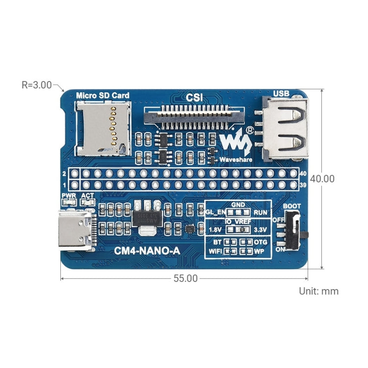 Waveshare Nano Base Board A for Raspberry Pi CM4 - Modules Expansions Accessories by PMC TechLife | Online Shopping South Africa | PMC TechLife | Buy Now Pay Later Mobicred