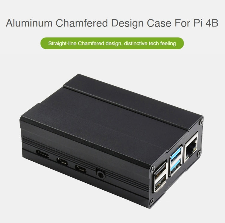 Waveshare Aluminum Chamfered Design Case for Raspberry Pi 4B - Other Accessories by WAVESHARE | Online Shopping South Africa | PMC Jewellery | Buy Now Pay Later Mobicred