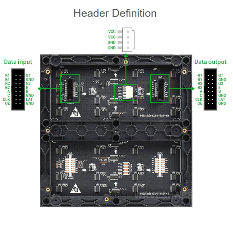 Waveshare RGB Full-Color LED Matrix Panel, 3mm Pitch, 64 x 64 Pixels, Adjustable Brightness - Other Accessories by WAVESHARE | Online Shopping South Africa | PMC Jewellery | Buy Now Pay Later Mobicred