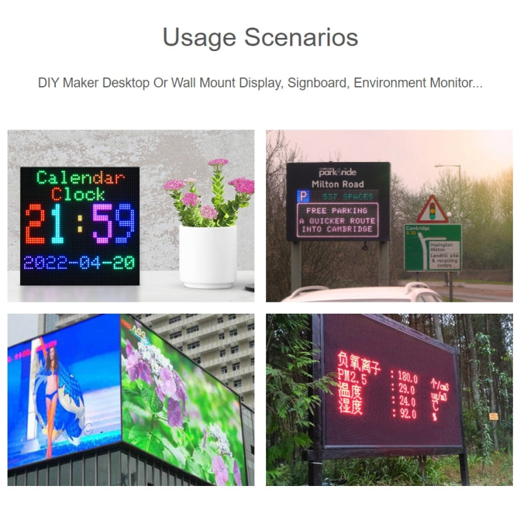 Waveshare RGB Full-Color LED Matrix Panel, 3mm Pitch, 64 x 64 Pixels, Adjustable Brightness - free shipping - PMC Jewellery - Order now!