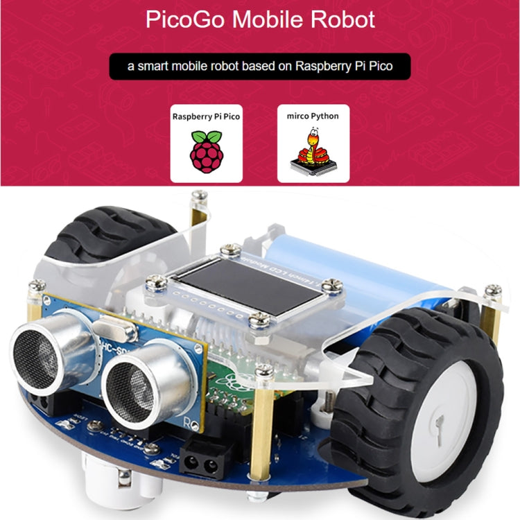 Waveshare PicoGo Mobile Robot, Based on Raspberry Pi Pico, Self Driving, Remote Control(EU Plug) - Robotics Accessories by WAVESHARE | Online Shopping South Africa | PMC Jewellery | Buy Now Pay Later Mobicred