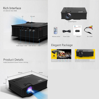 UC68+ 40ANSI 1024 x 600P Home Theater Multimedia HD LED Projector,  Support USB/SD/HDMI/VGA/IR - LED Projector by PMC Jewellery | Online Shopping South Africa | PMC Jewellery | Buy Now Pay Later Mobicred