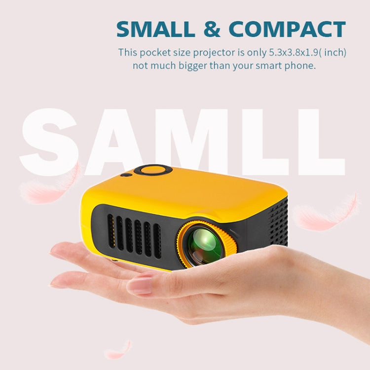 A2000 1080P Mini Portable Smart Projector Children Projector, US Plug(Yellow) - Mini Projector by PMC Jewellery | Online Shopping South Africa | PMC Jewellery | Buy Now Pay Later Mobicred