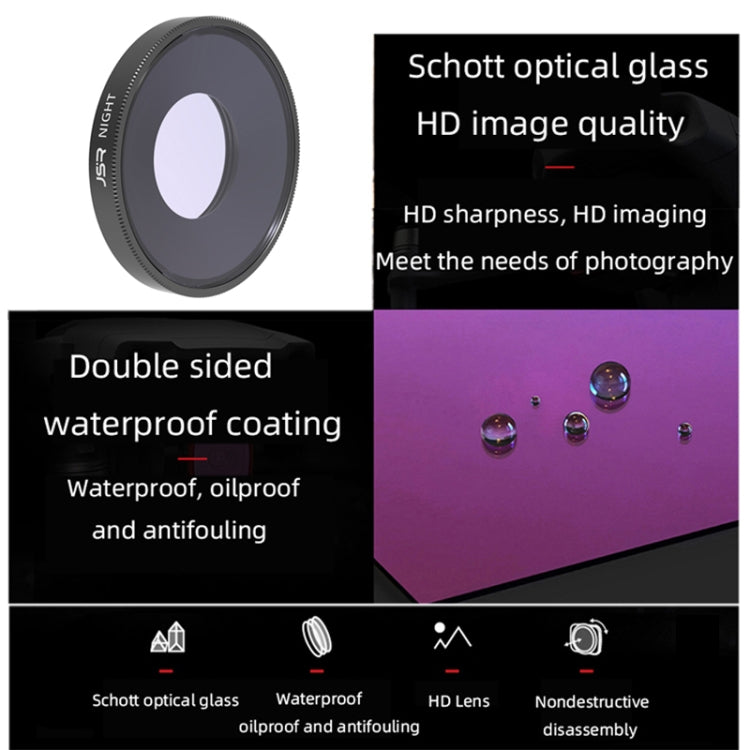 JSR NIGHT Lens Filter For DJI Osmo Action 3 - Lens Filter by JSR | Online Shopping South Africa | PMC TechLife | Buy Now Pay Later Mobicred