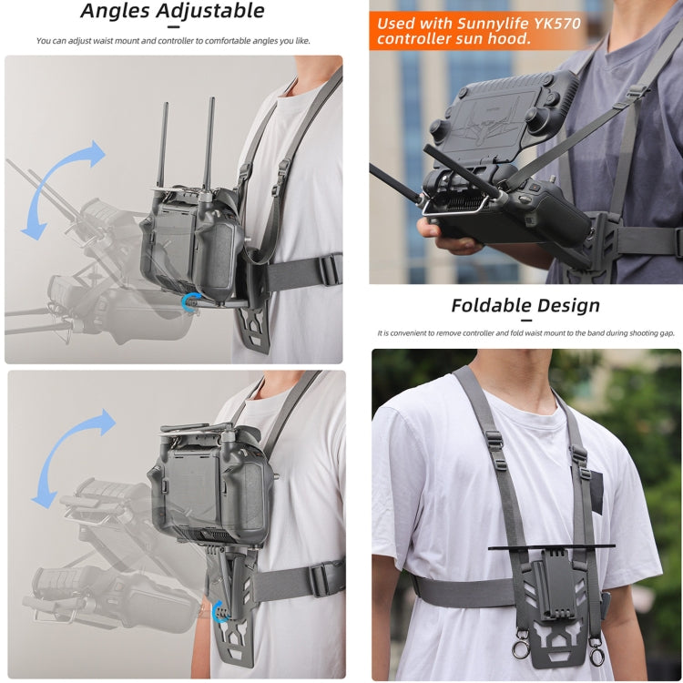 For DJI RC Plus Sunnylife Remote Control Waist Support Bracket Chest Strap (Grey) - free shipping - PMC TechLife - Order now!